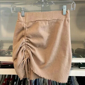 My girl beige brown knit tie skirt NWOT XS